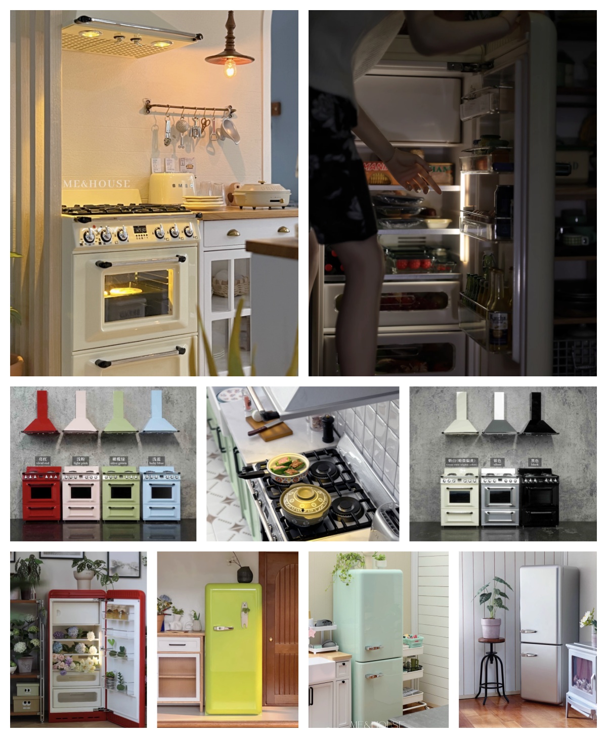 Kitchen Appliances Refrigerators - 1/6 Modern Miniature Kitchen Furniture Blythe/BJD