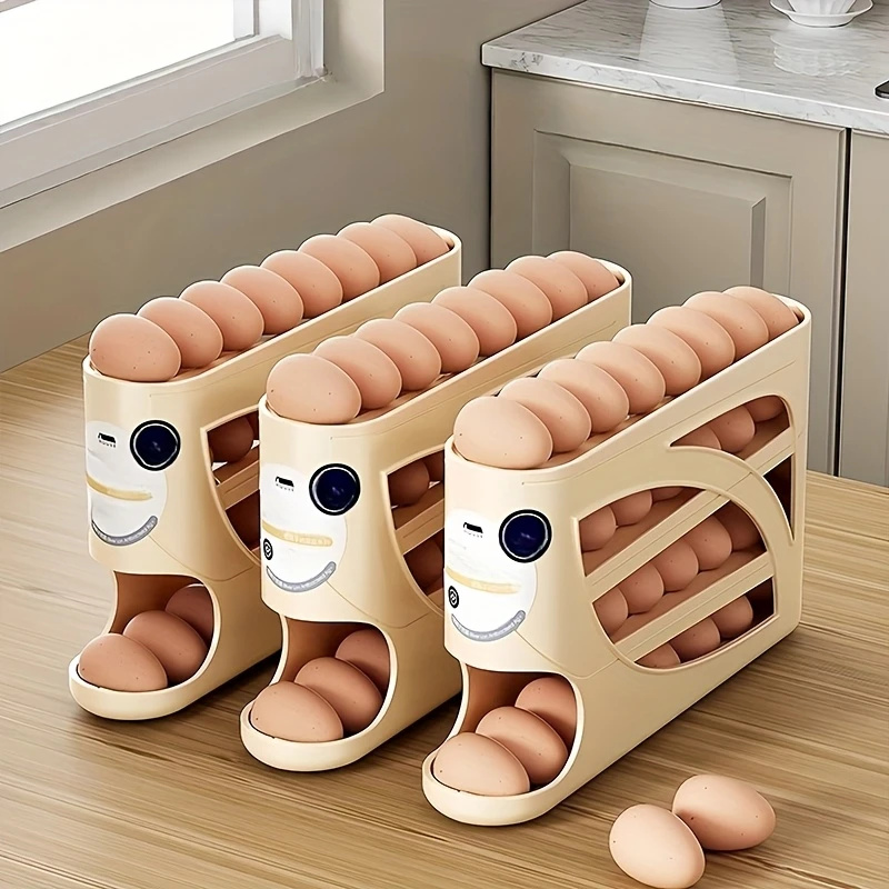 Kitchen Appliances Refrigerators - 2-4 Tier Rolling Egg Storage Container