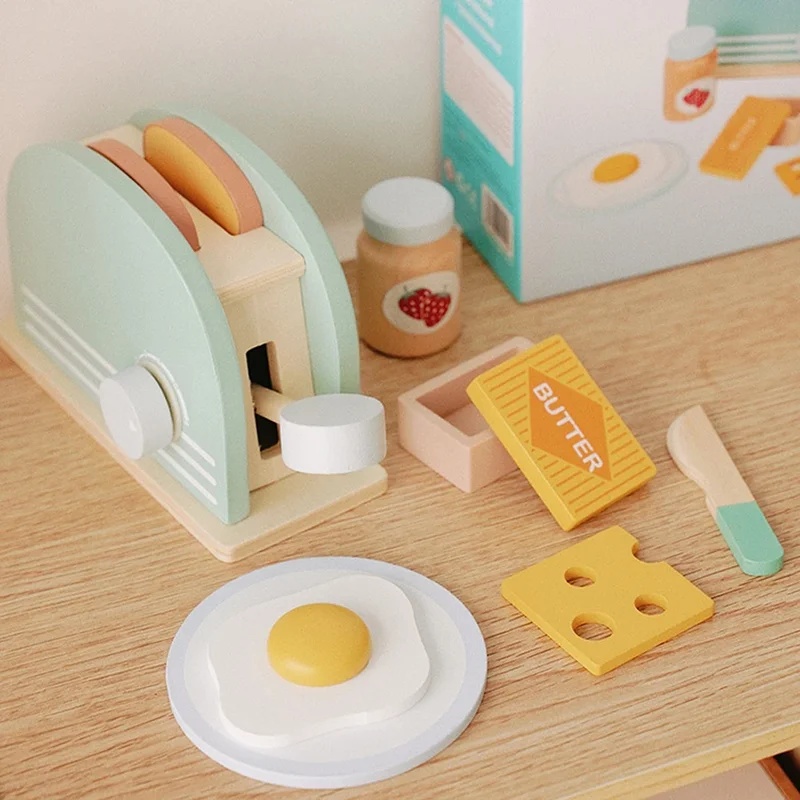 Wooden Simulation Toaster Toy  - Kitchen Appliances Kids recension och pris