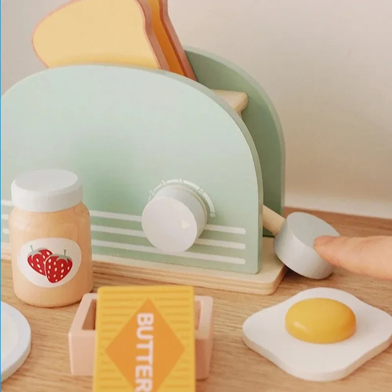 Wooden Simulation Toaster Toy  - Kitchen Appliances Kids recension och pris