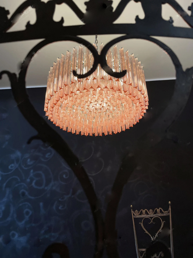 Round Pink Glass Chandelier Li - Kitchen Appliances Luxury recension och pris