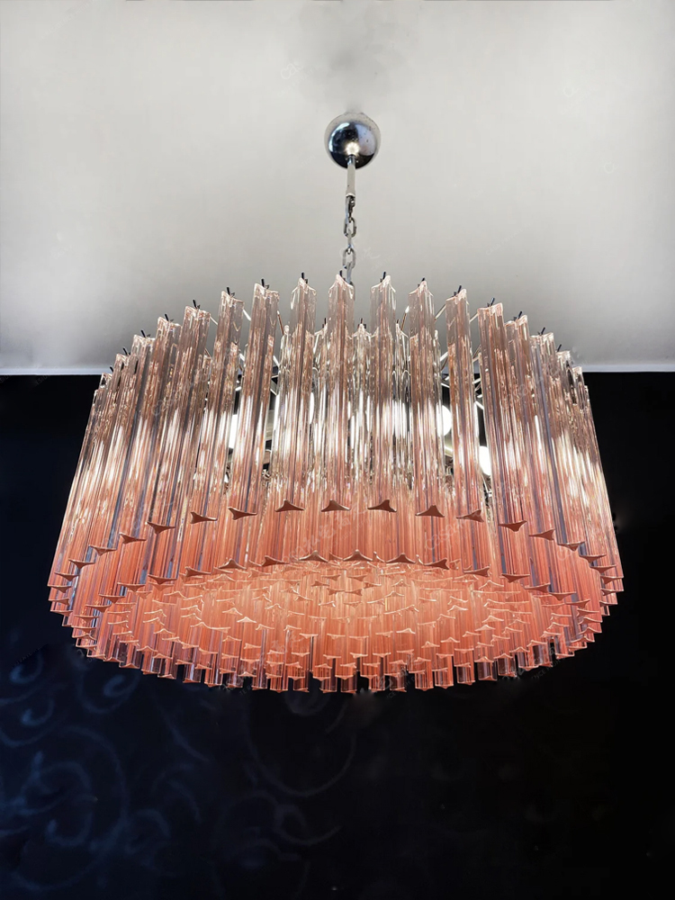 Round Pink Glass Chandelier Li - Kitchen Appliances Luxury recension och pris