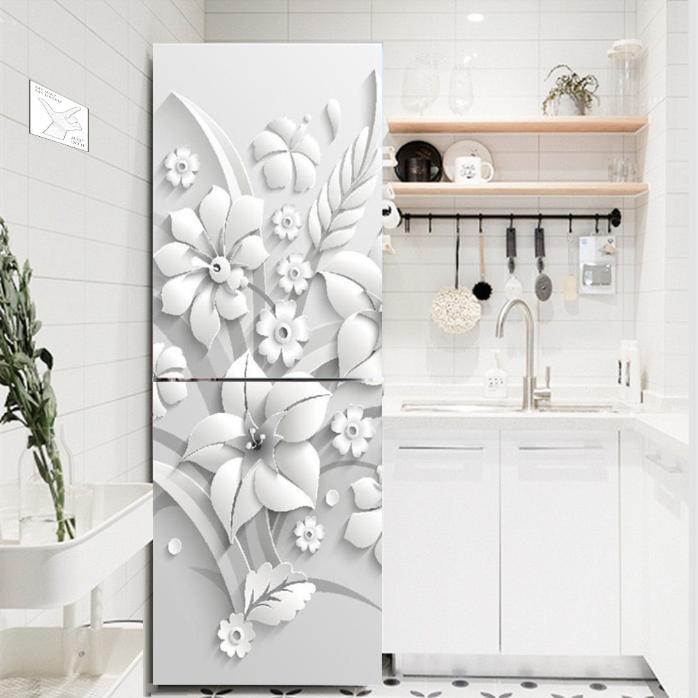 White Flower Refrigerator Deco - Kitchen Appliances Refrigerators recension och pris